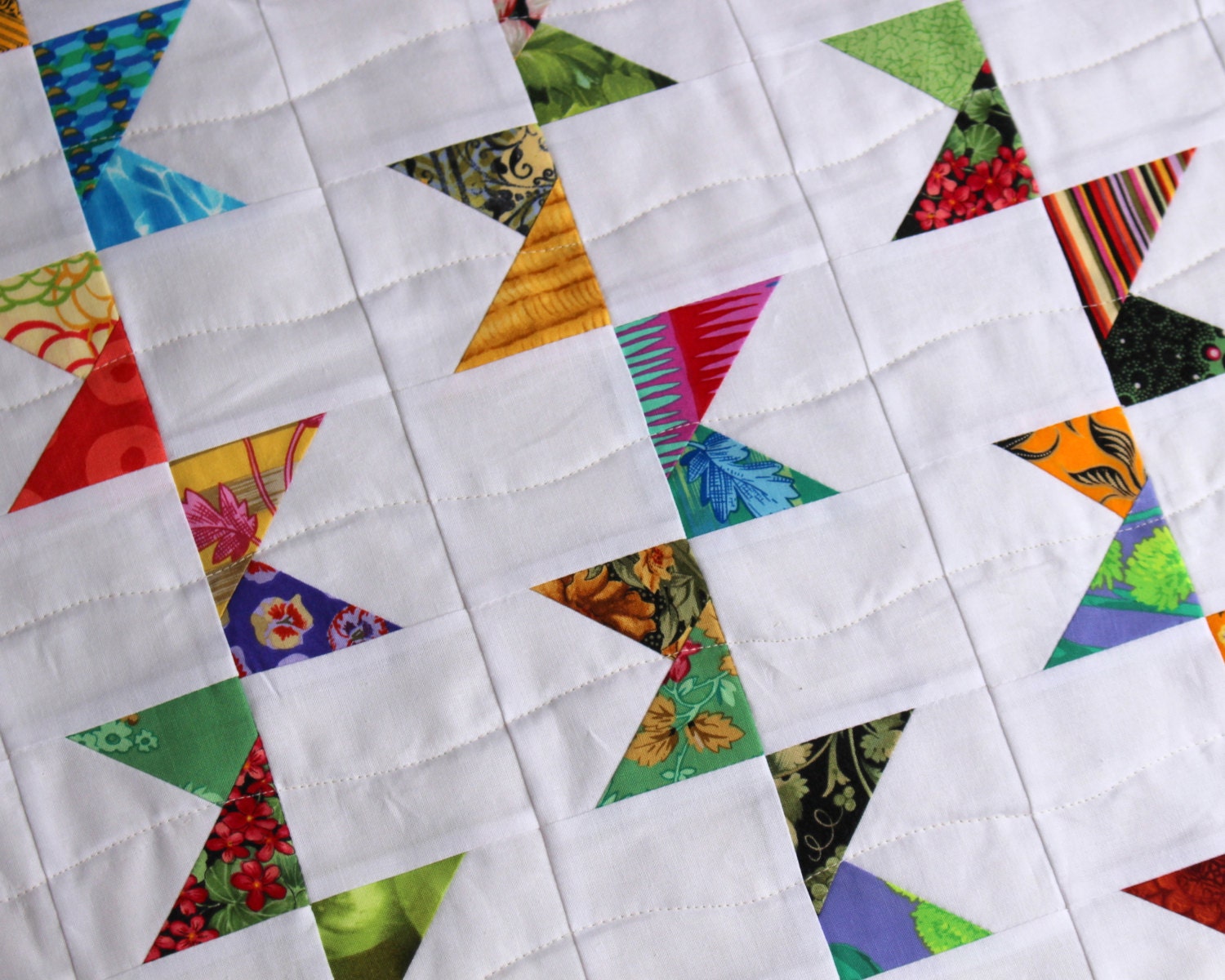 Bunting Quilt Pattern Modern Quilt Scrap by KarenGriskaQuilts