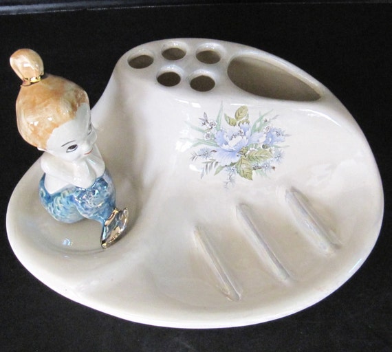 Mermaid Soap Dish and Toothbrush Holder