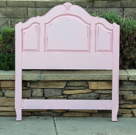 Vintage Twin Headboard Painted and Distressed Light Perfect