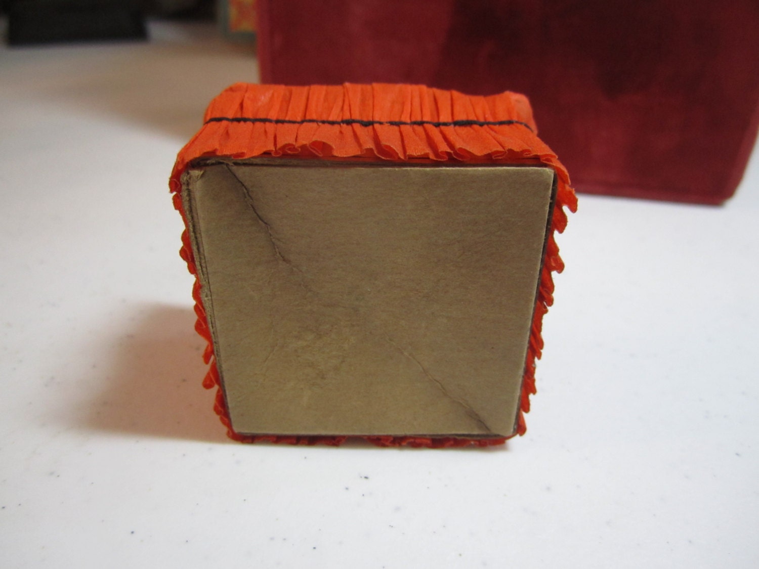 1920's Halloween crepe paper nut cup in orange with by puffadonna