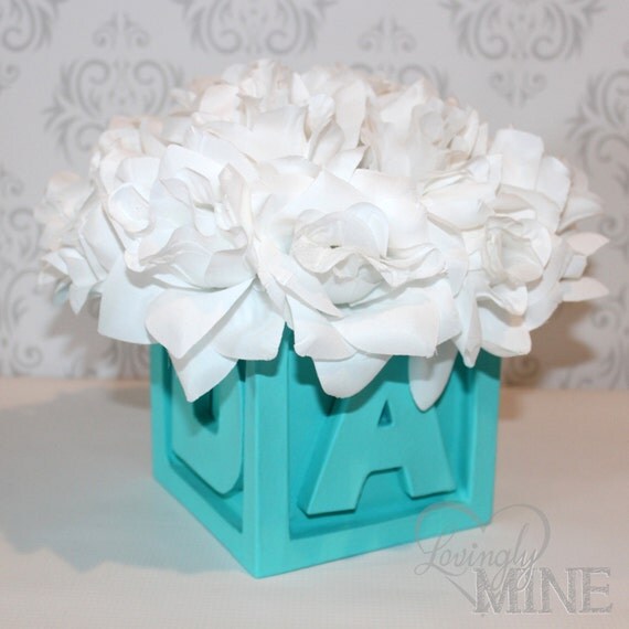 blocks centerpieces baby with shower Shower Co Inspired 6  Centerpieces Centerpieces Baby SALE & Tiffany