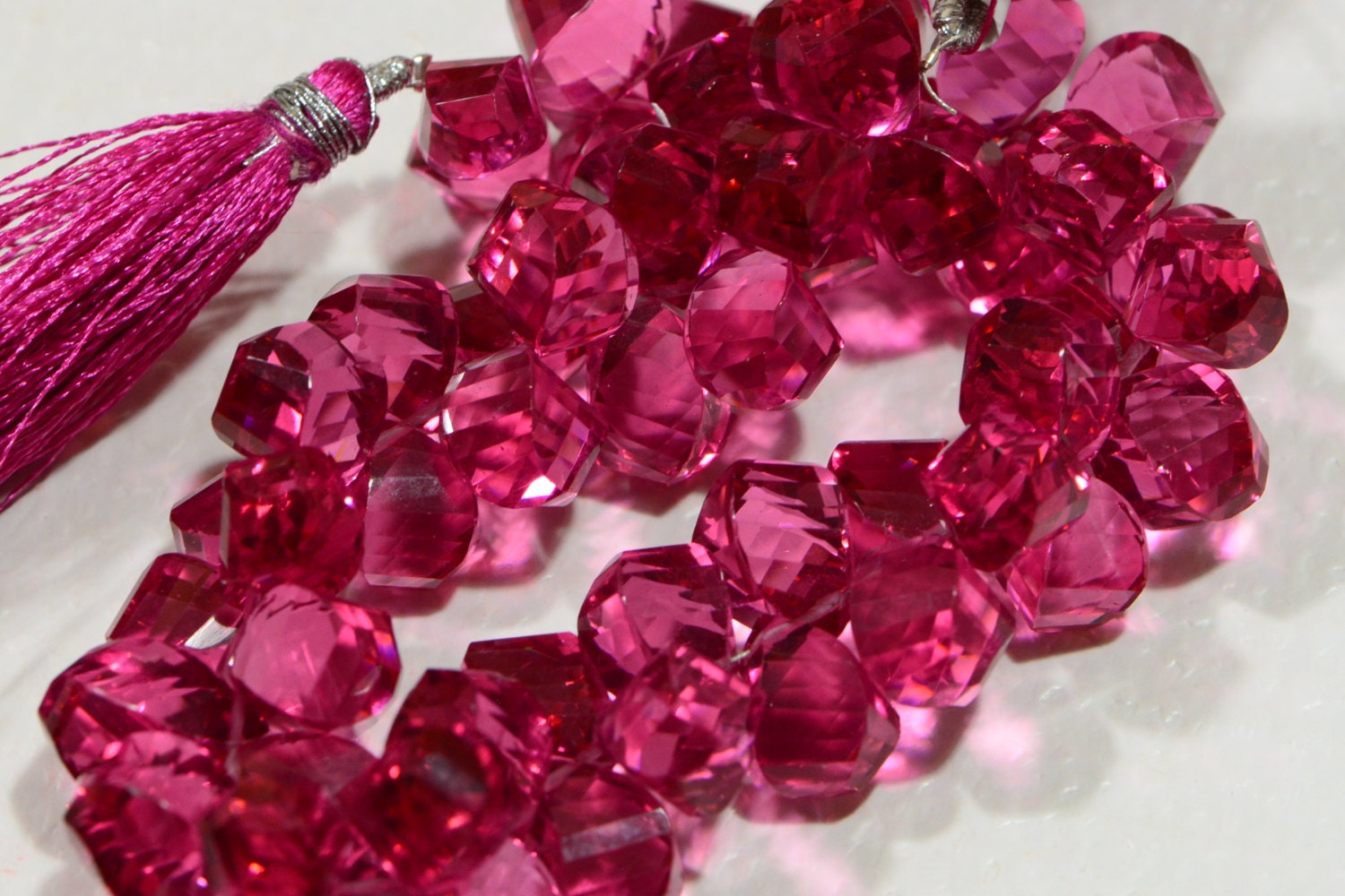 Pink Quartz Faceted Beads Natural Gemstone Beads Jewelry