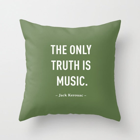 6 colours Jack Kerouac MUSIC Quote Pillow Cover Home decor