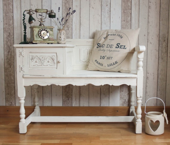 solid wood shabby chic french farmhouse telephone table seat solid wood shabby chic french farmhouse telephone table seat
