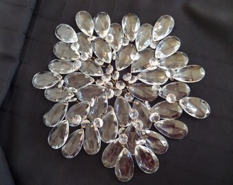 Crystal Faceted Prisms - 41 - Cream and Blue Pouch