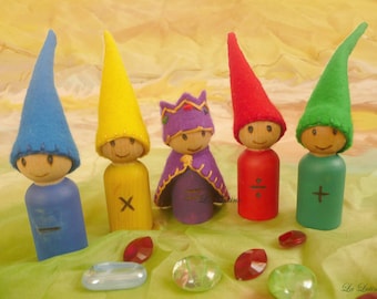 Back to School - Waldorf Math Gnomes - Peg People - Educational Toy, Math, Homeschooling, Waldorf school, Education, Math manipulatives
