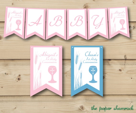 Wheat &amp; Chalice - Printable Banner, Party Banner, Religious Banner ...