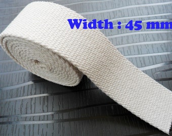 45 mm Off White Cotton heavy webbing bag handle tapes strap