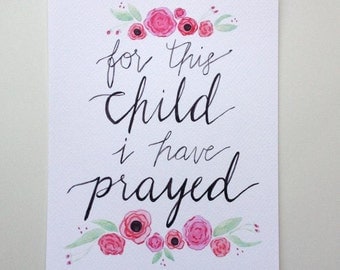 Art print for this child I have prayed pink
