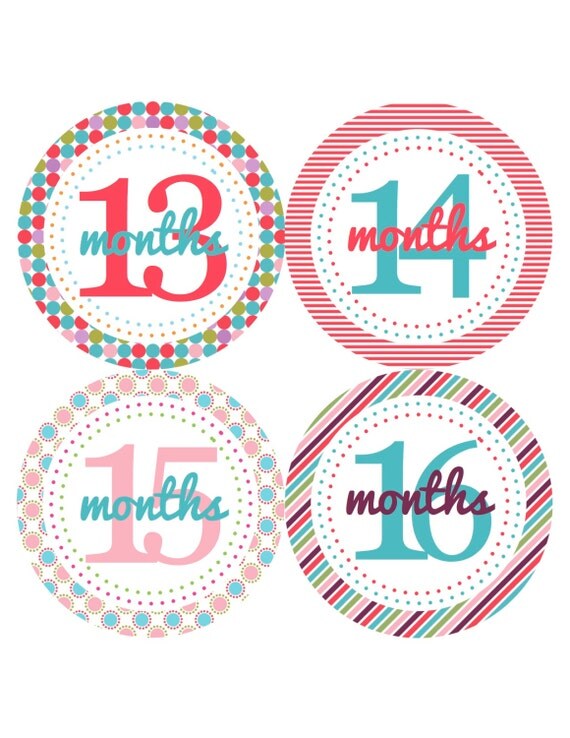 Items similar to 2nd Year Monthly Stickers - 13 months to 2 years ...