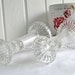 Glass candlesticks candle holders ribbed depression pressed glass vintage