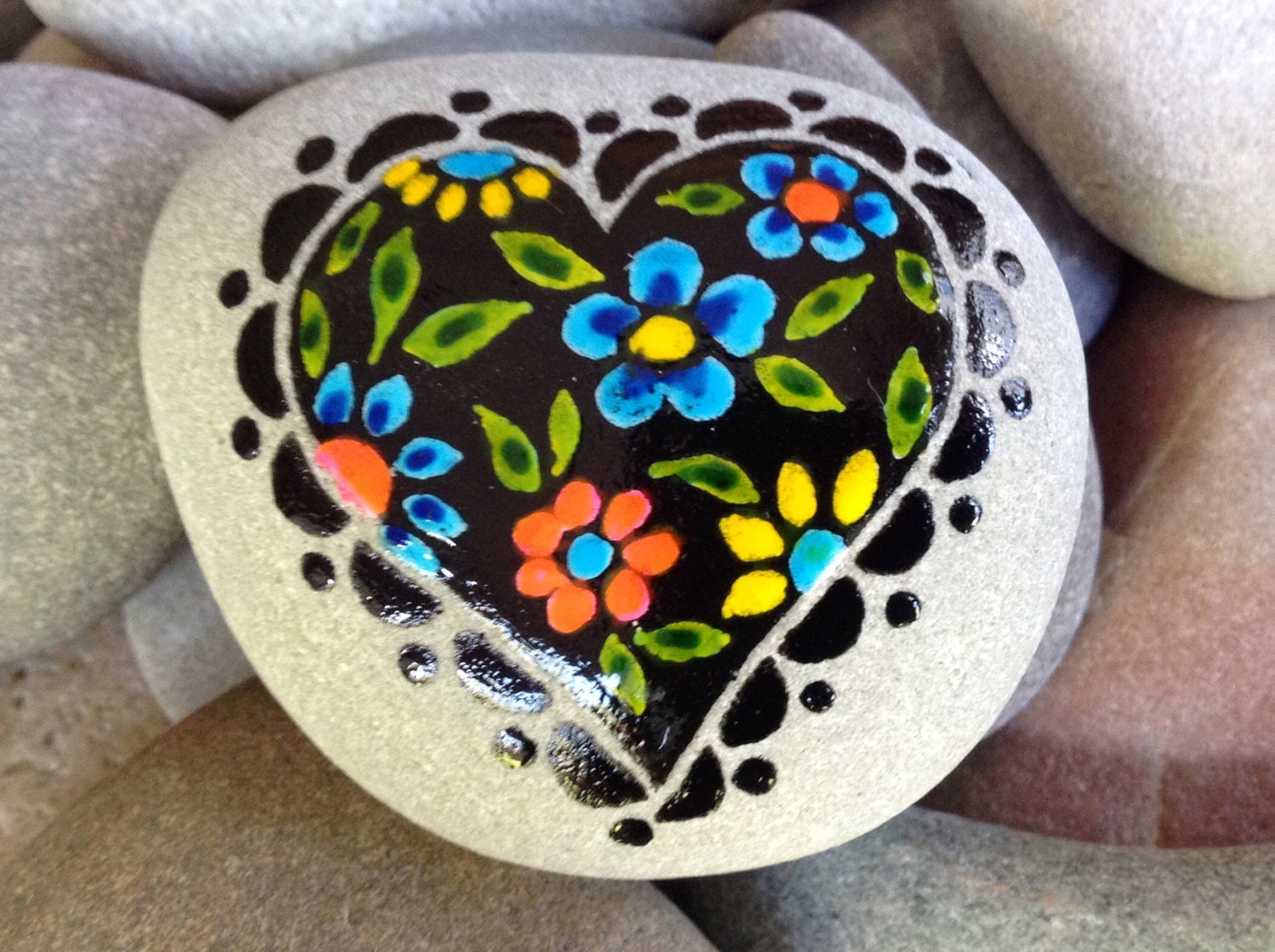 I love you / painted rock / midnight garden / from the sea