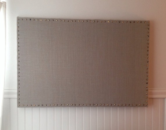 3' x 2' Grey Burlap Memo Board with Antique Gold by ...