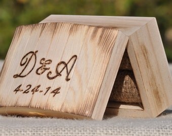 Personalized Ring Bearer Box-Rustic Wedding- Ring Bearer Pillow Alternative
