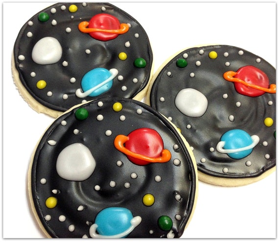 Outer Space Sugar Cookies Planets Iced by SugarMeDesserterie