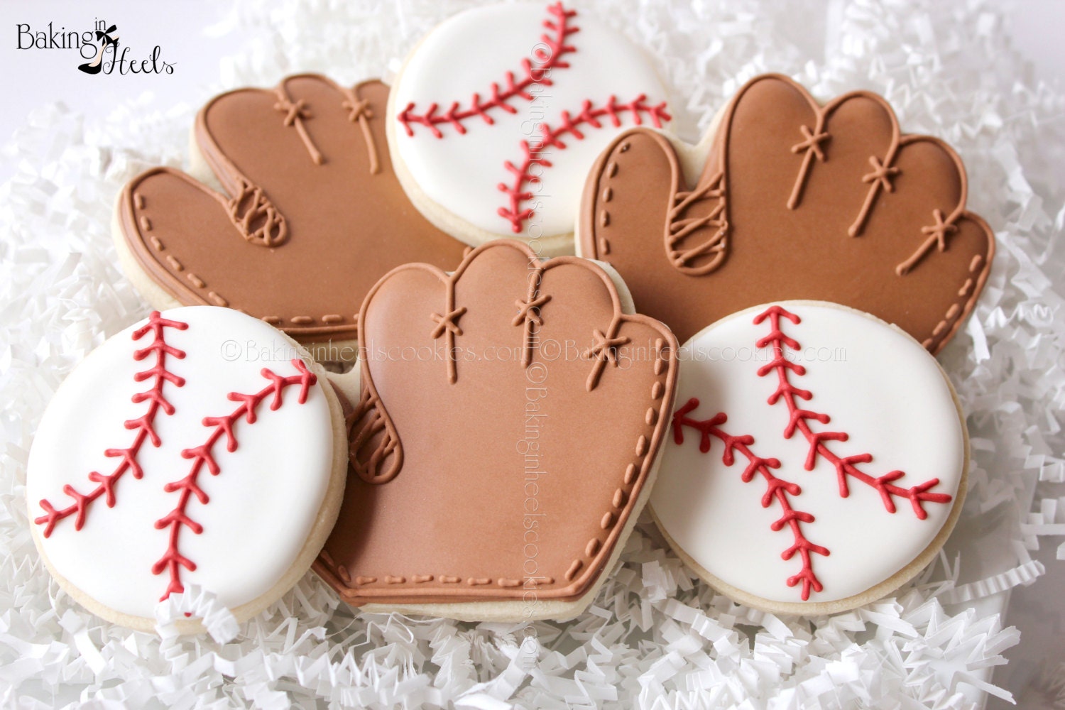 Baseball Decorated Cookies Baseball and Glove Cookies