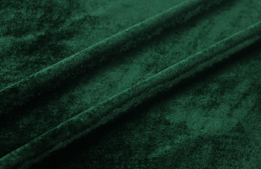 Solid Dark Green Silk Velvet Fancy Fabric For By Crosefabrics