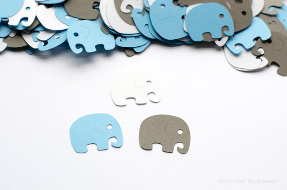 Baby Shower Decoration Elephant Confetti Blue Gray Il_570xn