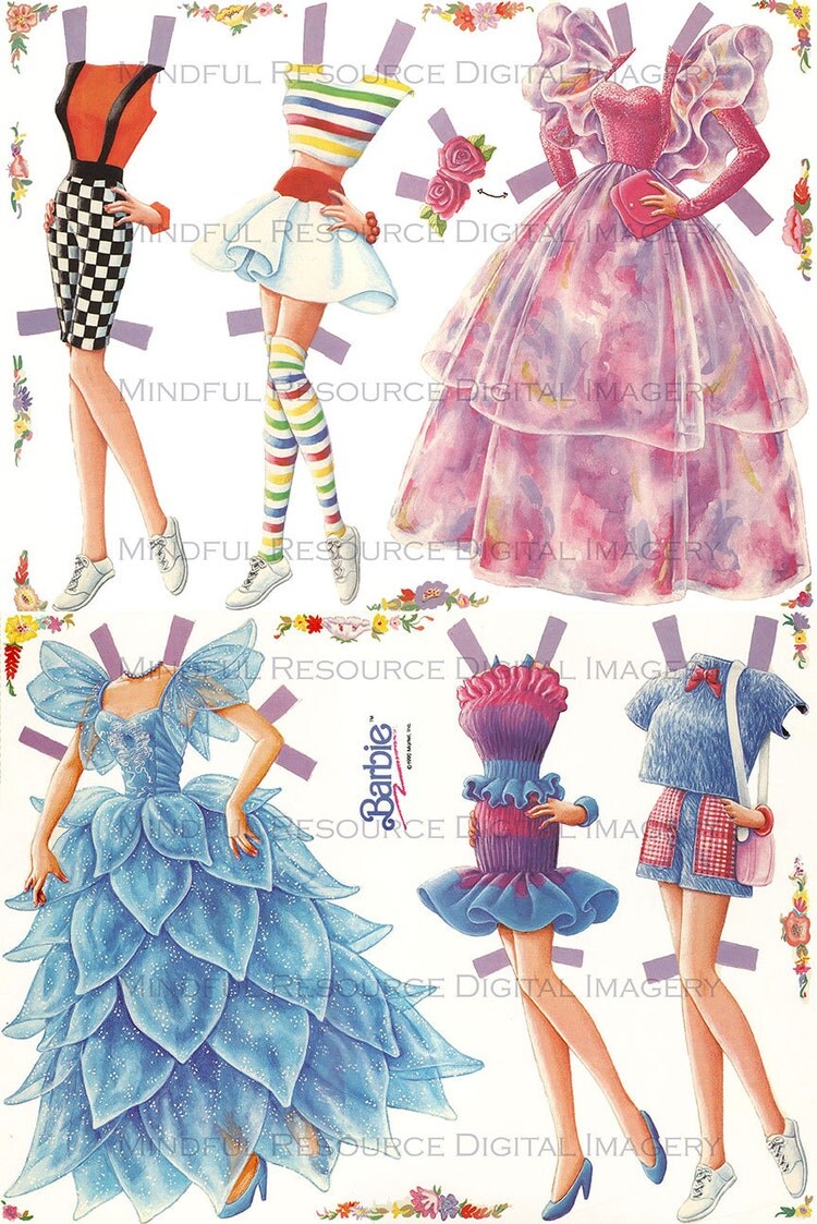 Barbie Retro 80s Paper Doll Fashion Vintage by mindfulresource
