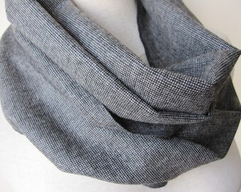 Tweed scarf Anthracite grey black Winter scarf,Men's infinity scarf,Wool fabric scarf,Turkey 2017 winter FASHION women's,men's scarves