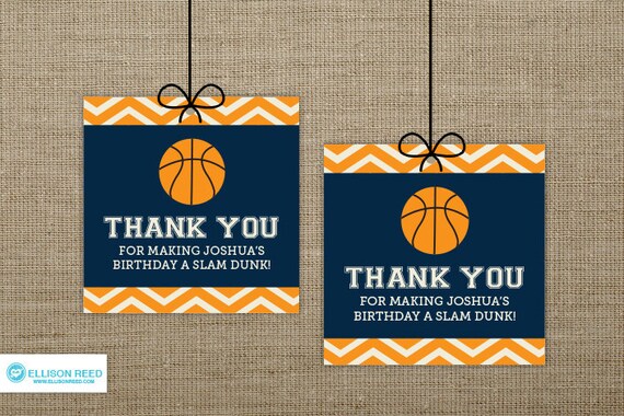 Basketball Favor Tags - Basketball Birthday - Chevron - Basketball Printable - Boy Birthday - Sports Birthday - Printable Party Il_570xn