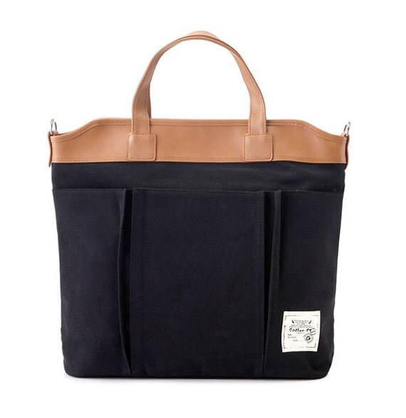 Items similar to Canvas Briefcase(Charcoal) on Etsy
