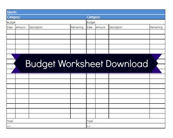 Monthly Budget Worksheet DOWNLOAD - PDF