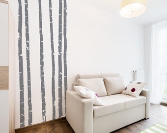10 foot tall Skinny Birch Tree Wall Decals - Birch Forest Wall Decal, Woodlands Nursery Theme, Nursery Tree Sticker, Nature Wall Decal