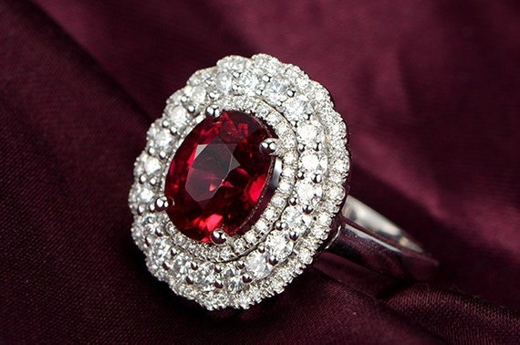 Engagement Ring 2.9 Carat Ruby Engagement Ring by stevejewelry