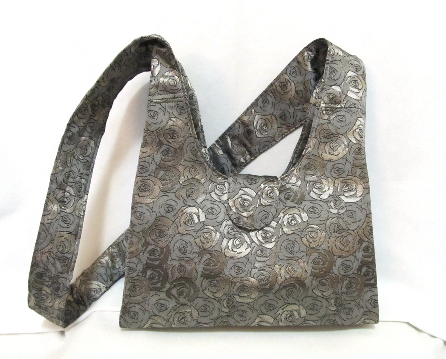 Silver & Black Cross-body Bag Medium