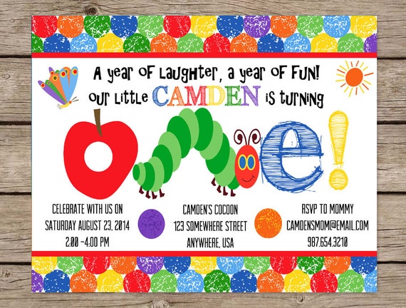 Hungry Caterpillar 1St Birthday Invitations 10