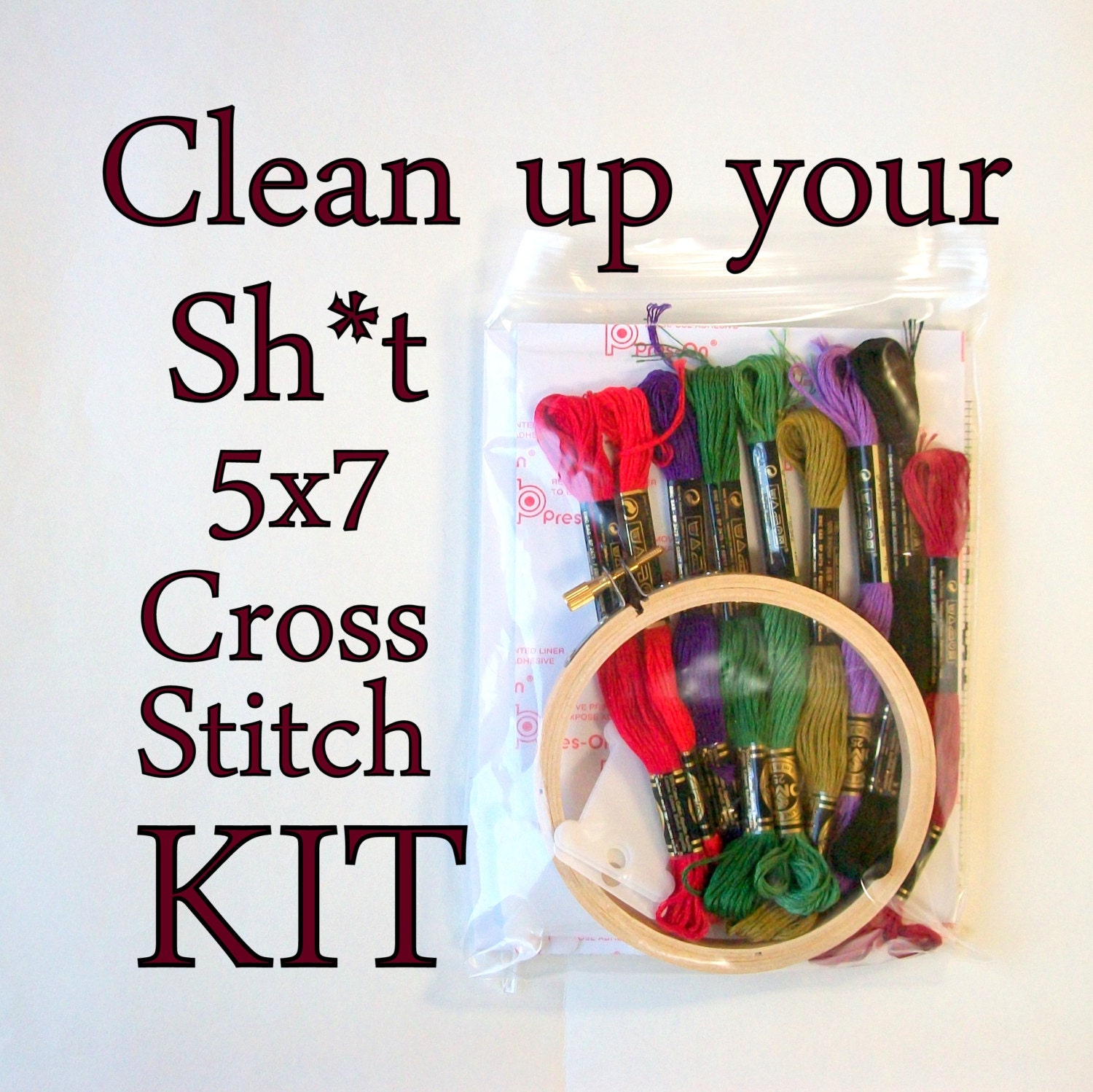 Cross Stitch Kit Clean up your sht patterned to fit in a