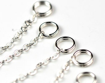 Necklace extension, sterling silver necklace extension