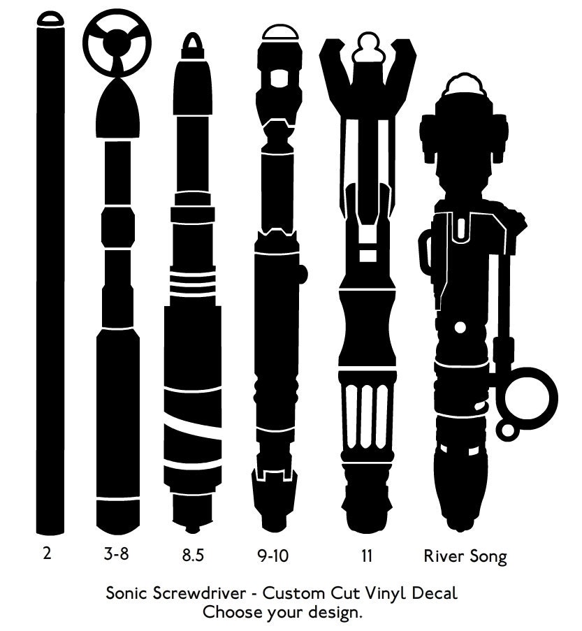 Doctor Who Sonic Screwdriver vinyl decal custom by DecalsAreCool