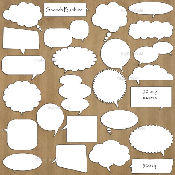 Items similar to Speech bubble clip art set - printable digital clipart ...