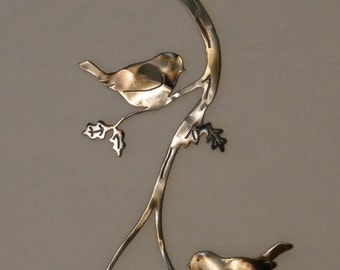 Chickadee metal wall art sculpture