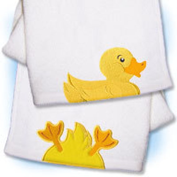 Personalized kids Hand Towel Rubber Duck Bath Towel for