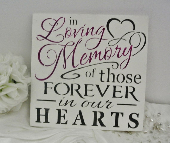 Items similar to In Loving Memory Sign/Of Family/Memorial/Wedding Sign ...