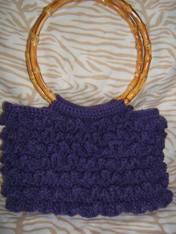 purple ruffle bag