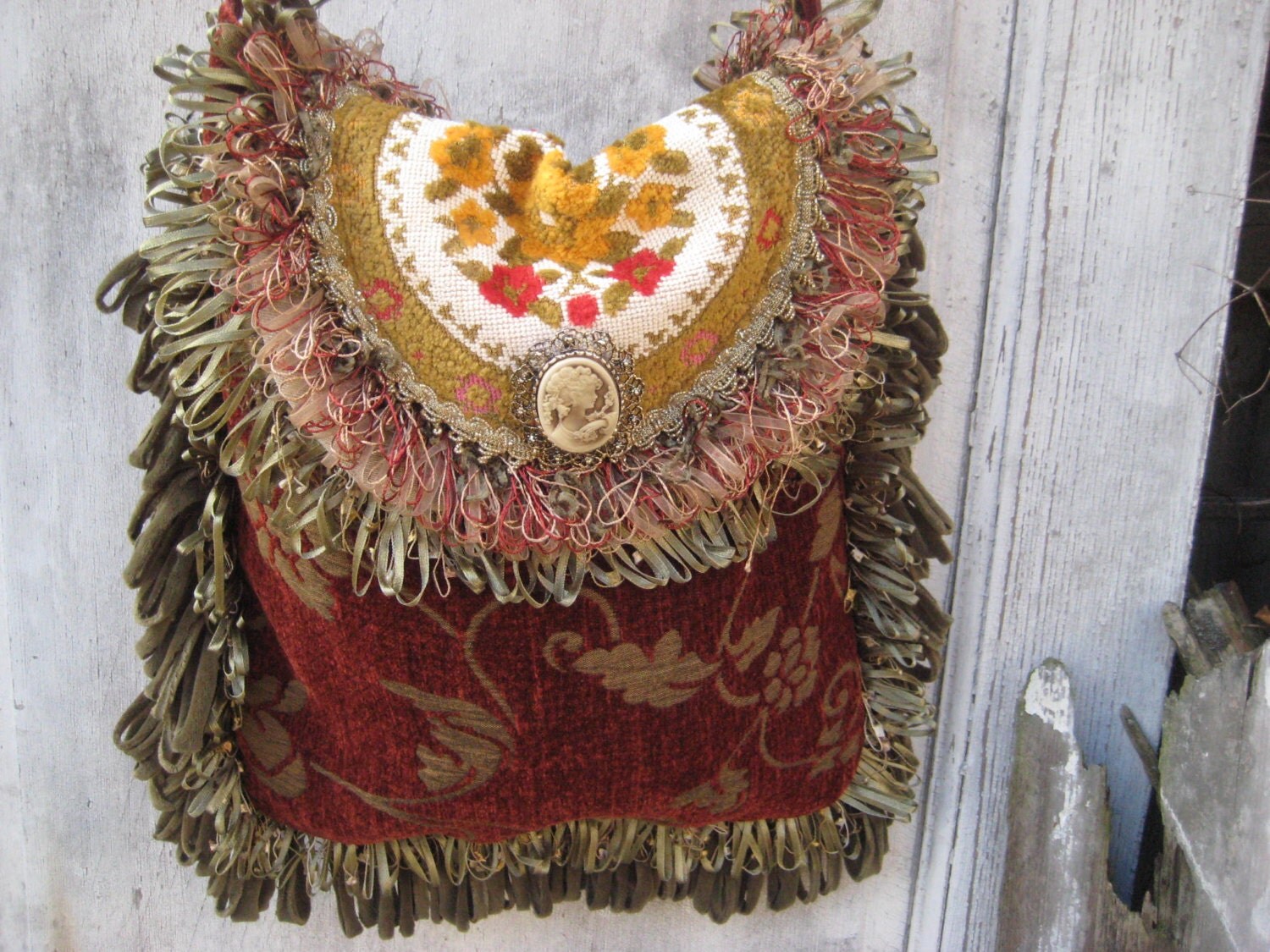 Gypsy bag purse vintage bohemian bag fringe bag boho frilly