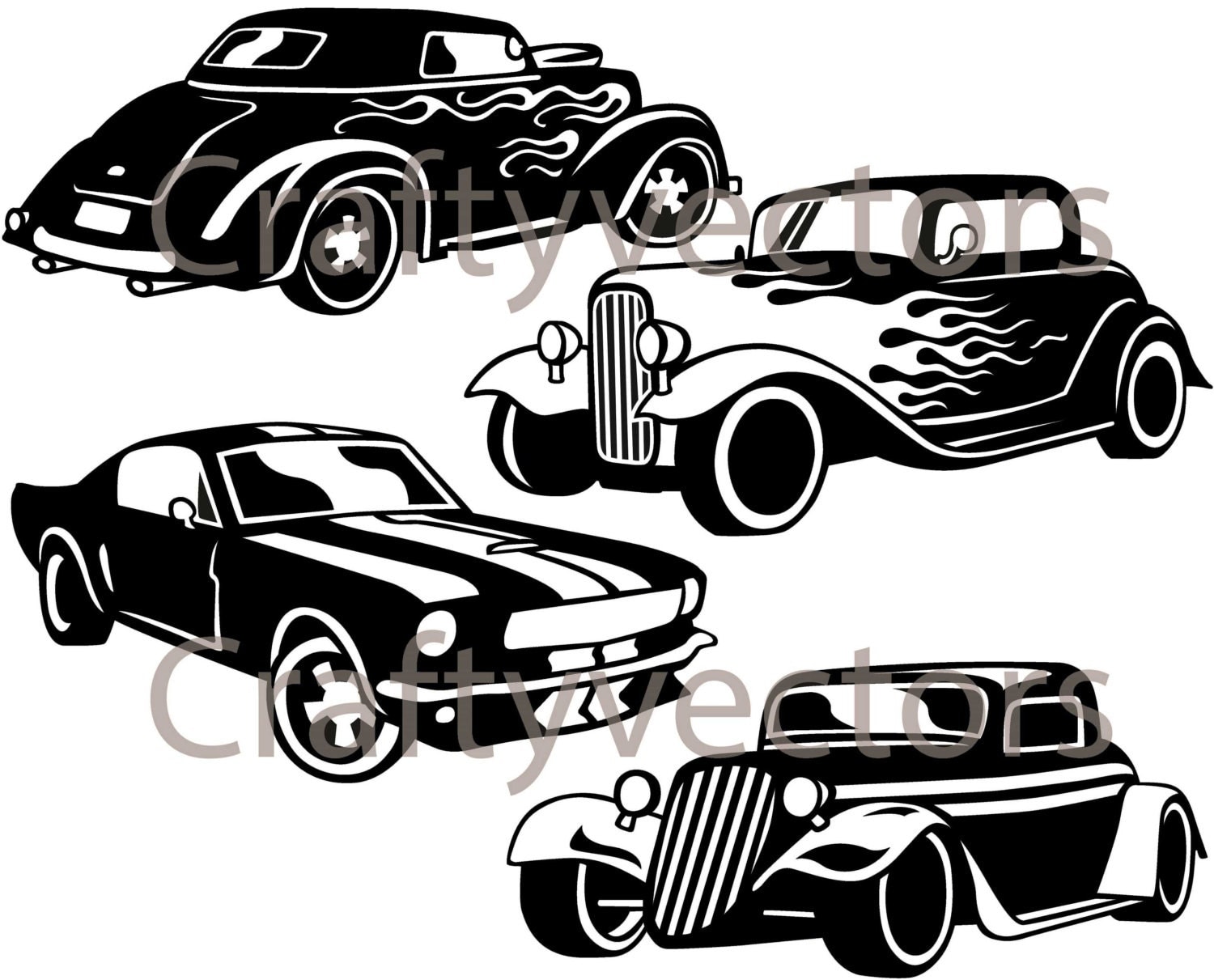 Hot Rod Cars SVG vector files