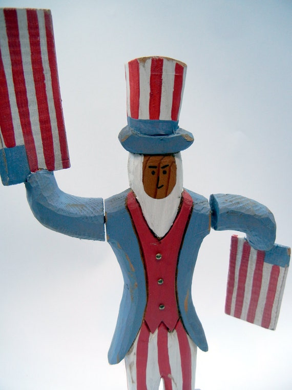 Uncle Sam Whirligig Folk art Primitive by CinnamonGirlStuff