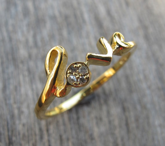 Diamond Love Ring Best Friend Ring Statement Friendship