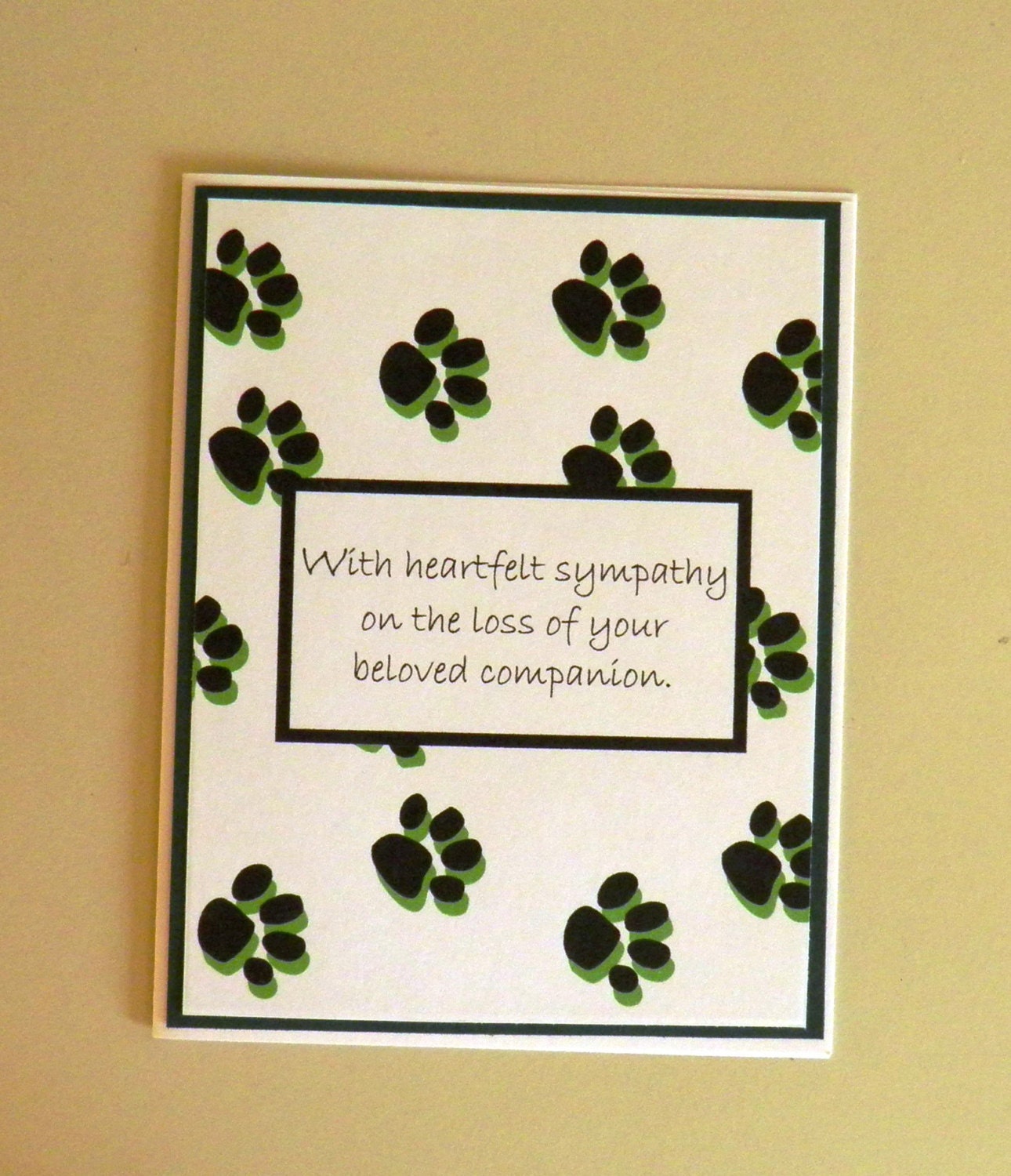 pet loss sympathy card