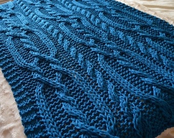 Cable knit blanket Etsy