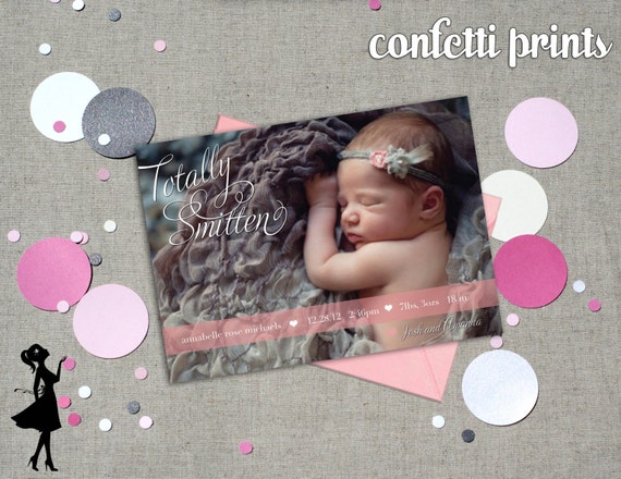 Photo Birth Announcement - TOTALLY SMITTEN Printable Il_570xn