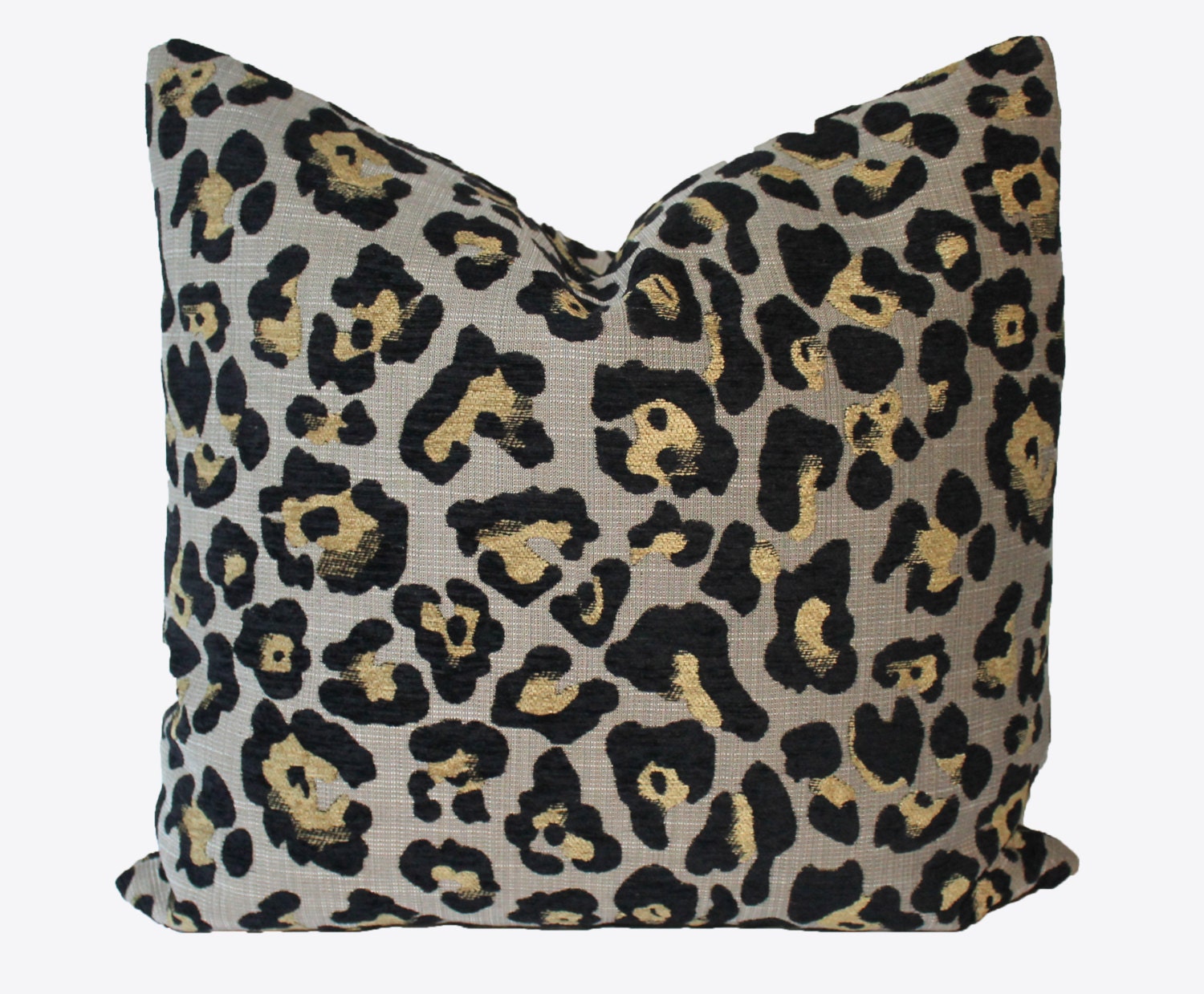 Decorative Animal Brown Leopard Pillow Cover Black 18x18