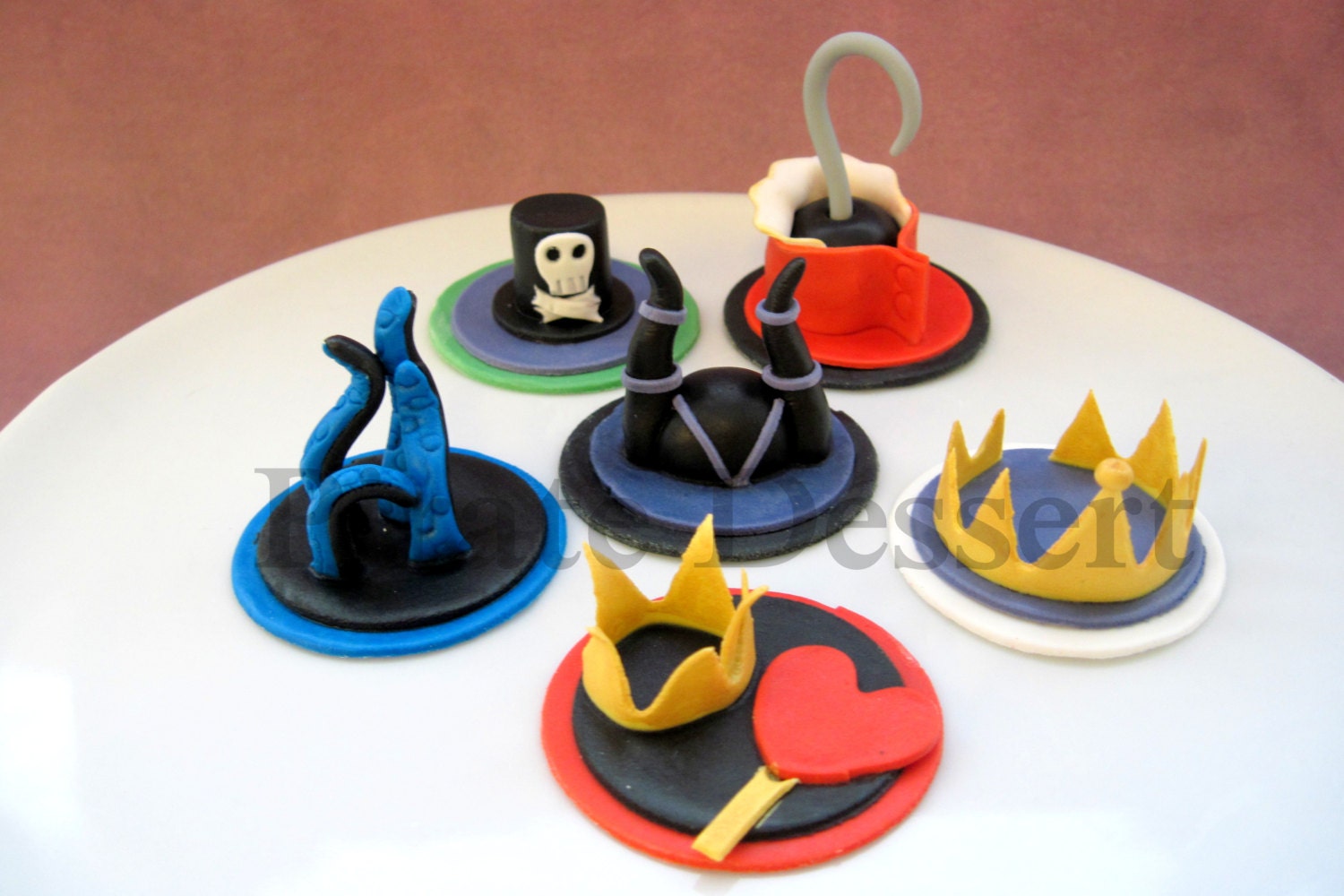 Edible Cupcake toppers DISNEY VILLAINS Party Set by PirateDessert