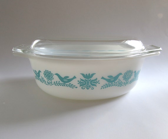 Oval Pyrex Bluebird Promotional Pattern 1.5 by FromSomeonesAttic