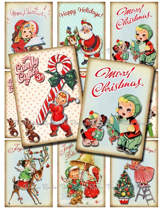 INSTANT DOWNLOAD Printable Christmas Tags Digital Collage